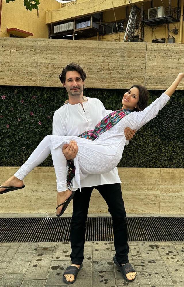 Sunny Leone and her husband Daniel Weber are proud parents of three children, daughter Nisha and their twin sons, Noah and Asher 
