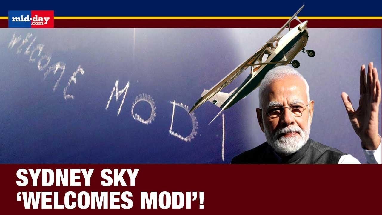 PM Modi in Australia: Recreational aircraft spells 'welcome Modi' in Sydney sky
