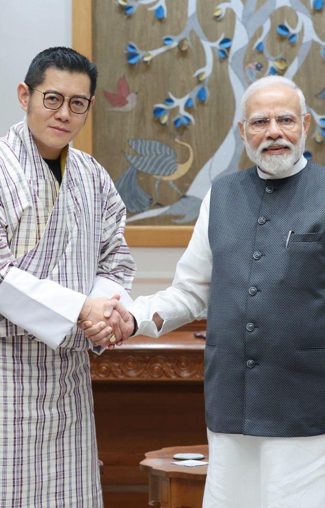 Prime Minister Narendra Modi met Bhutanese king Jigme Khesar Namgyel Wangchuk where they held discussions on bilateral ties.