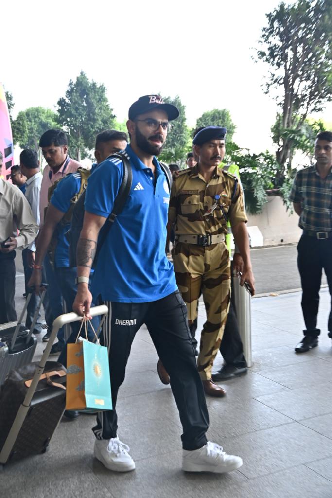 Virat Kohli was clicked at the airport as team India returned to Bay after their big fight