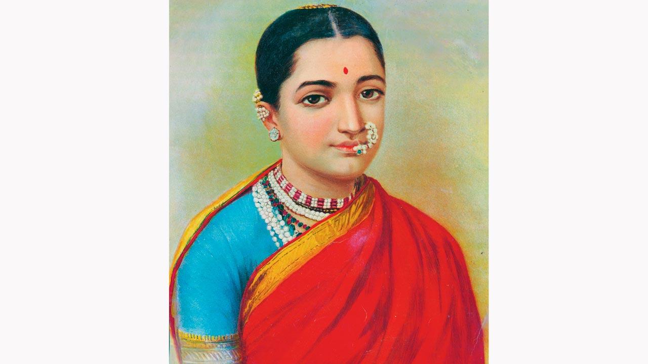 Indira. Chromolithograph from the Ravi Varma Press, Bombay. Pic Courtesy/Girish Prabhu