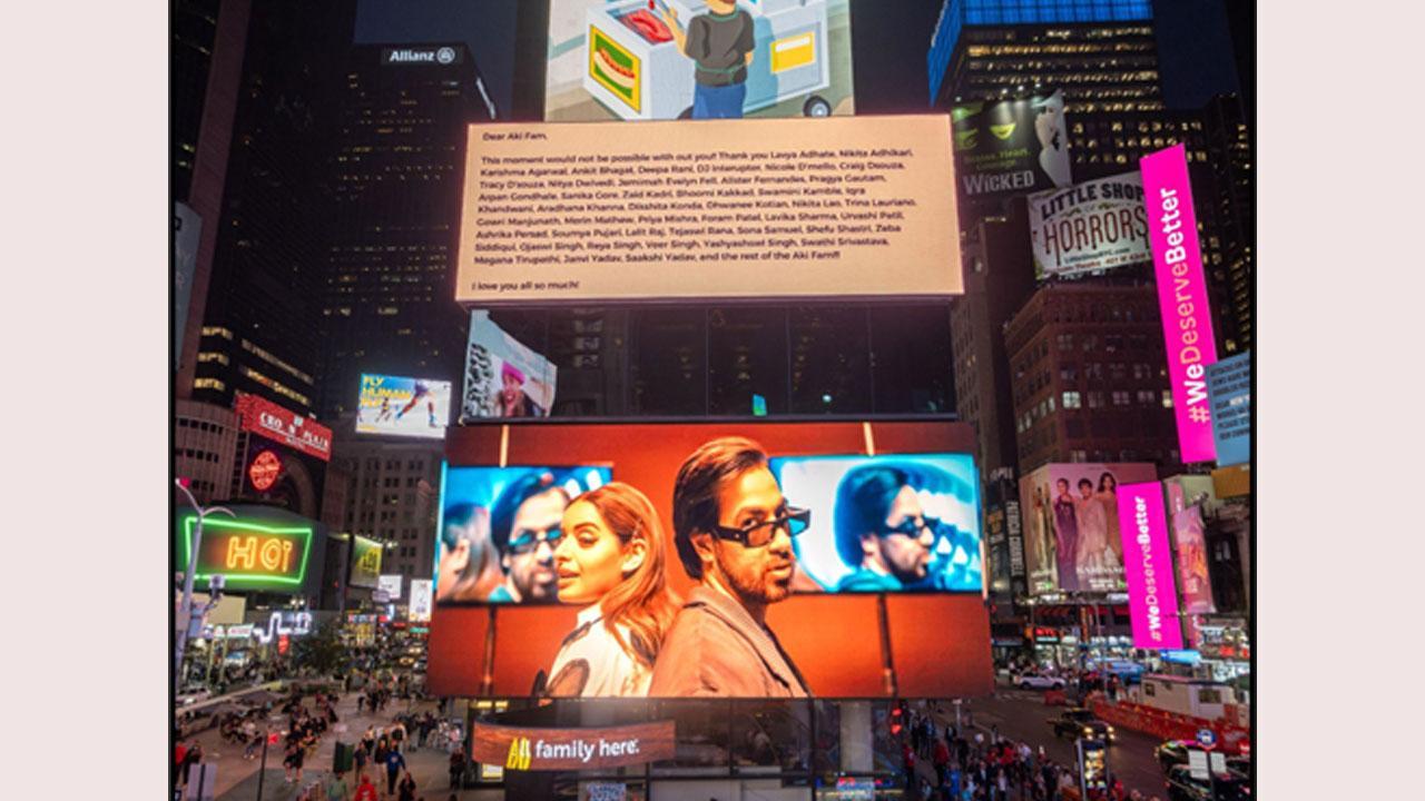 Akash Ahuja Honors His Fans by Showcasing Their Names on 10 Iconic Times Square 