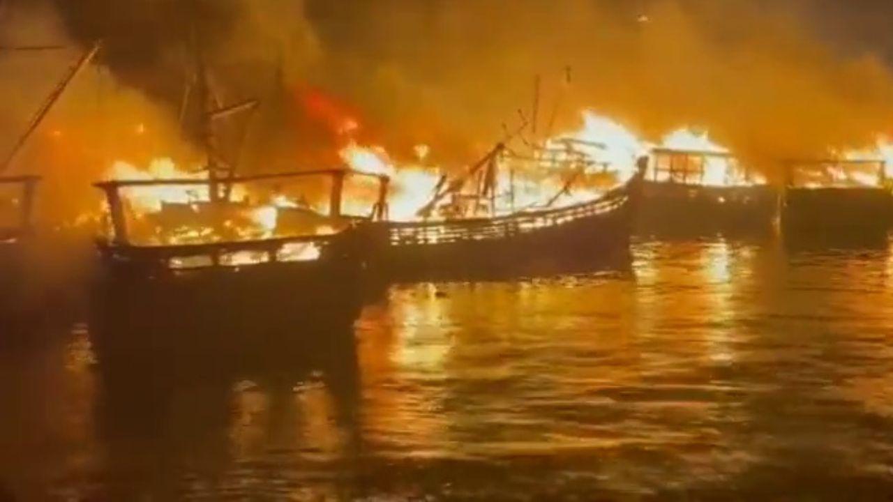 The ship had full tanker diesel and gas cylinders so the fire had a multiplier effect and it drifted on to the other ships that were parked at the jetty, ADGP added.