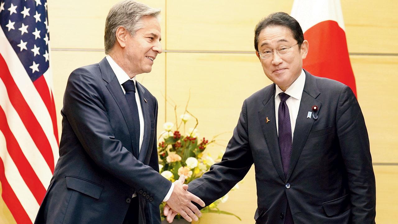 US Secretary of State Antony Blinken with Japan’s Prime Minister Fumio Kishida. Pic/AP 