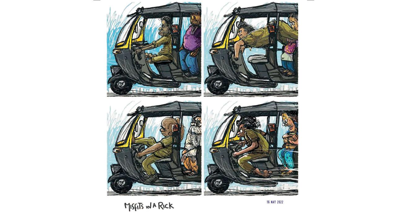 Eriyat’s illustrations of rickshaw drivers