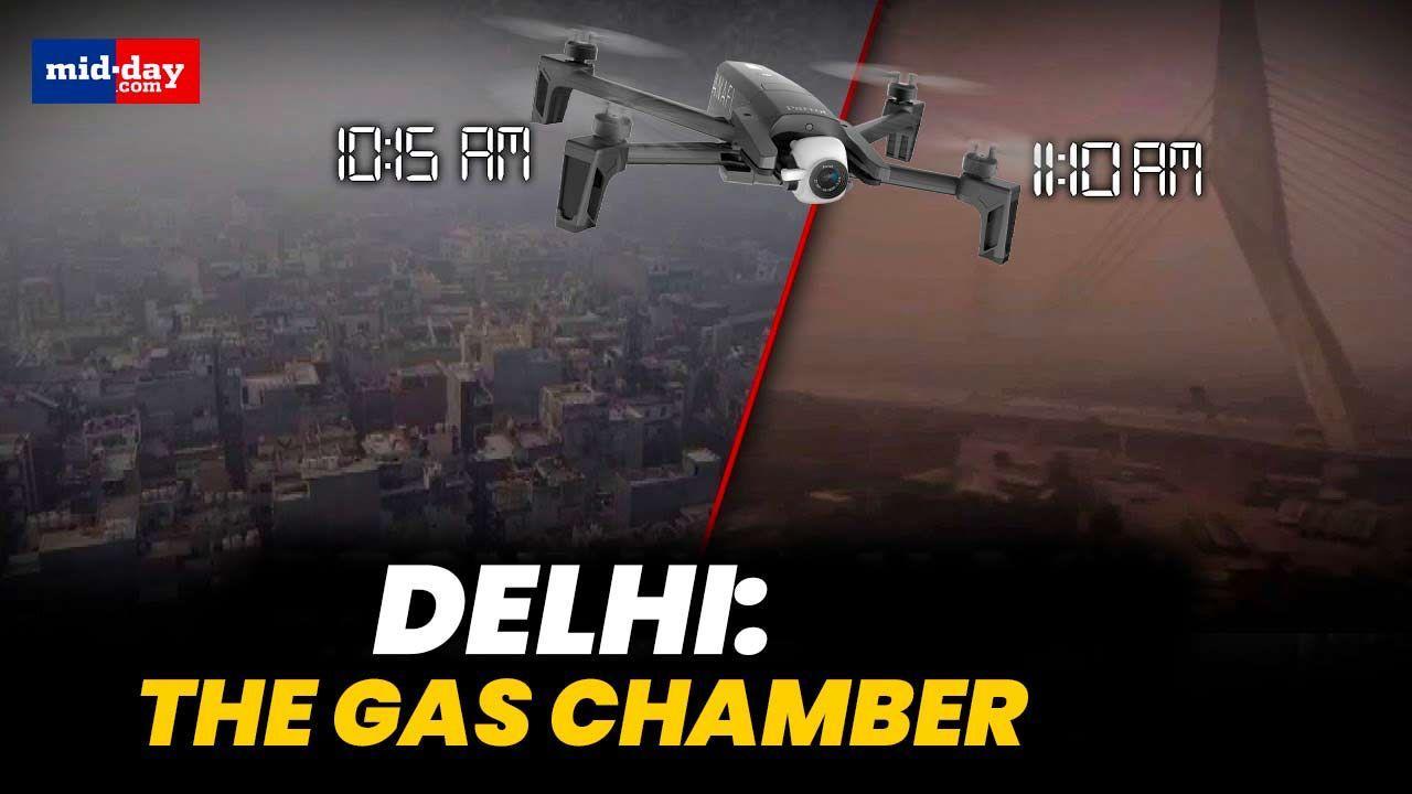 Delhi chokes as AQI worsens | Drone visuals highlight severity of air pollution