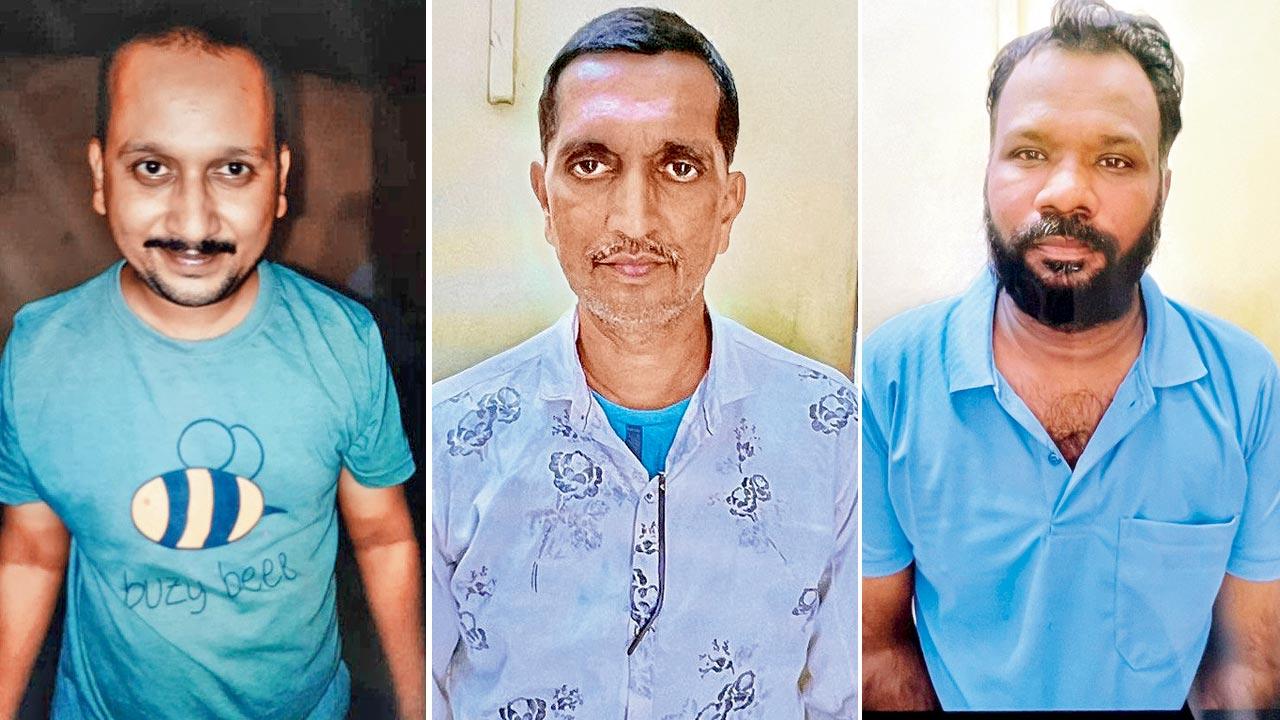 The accused: Prashant Patil; Rajesh Naik; Dilip Benbanshi