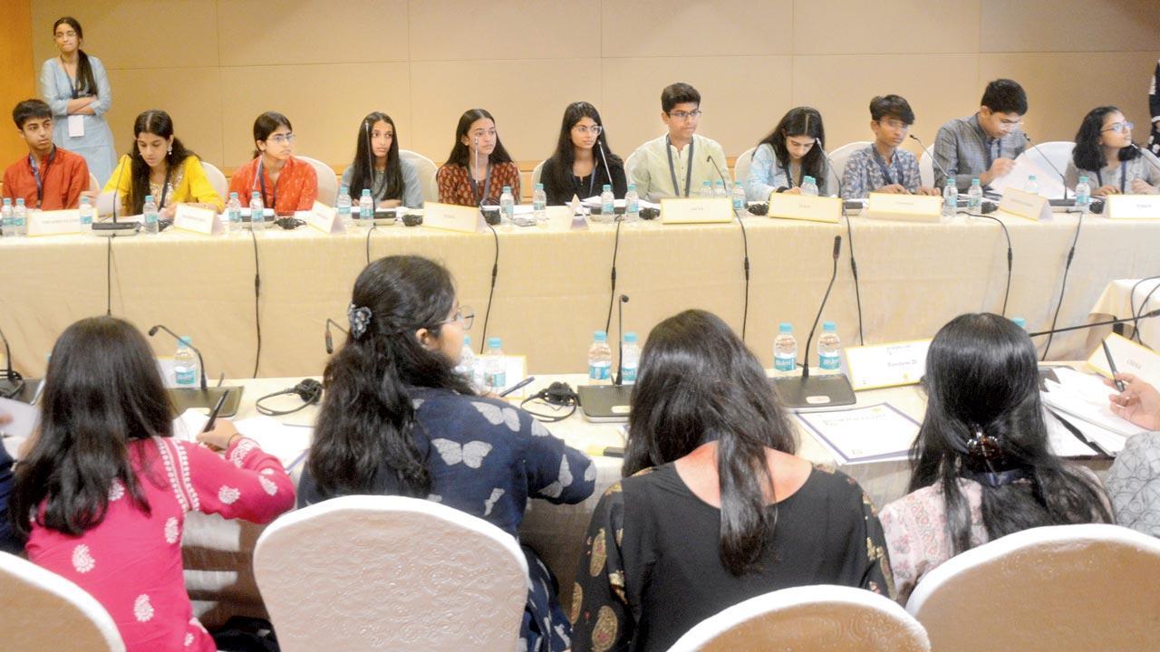 Mumbai school students hold court at mini-G20 summit