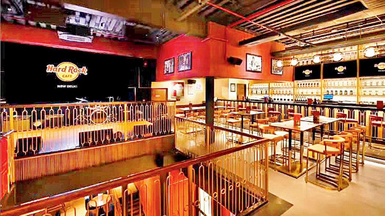 Interiors of Hard Rock Cafe at Navi Mumbai