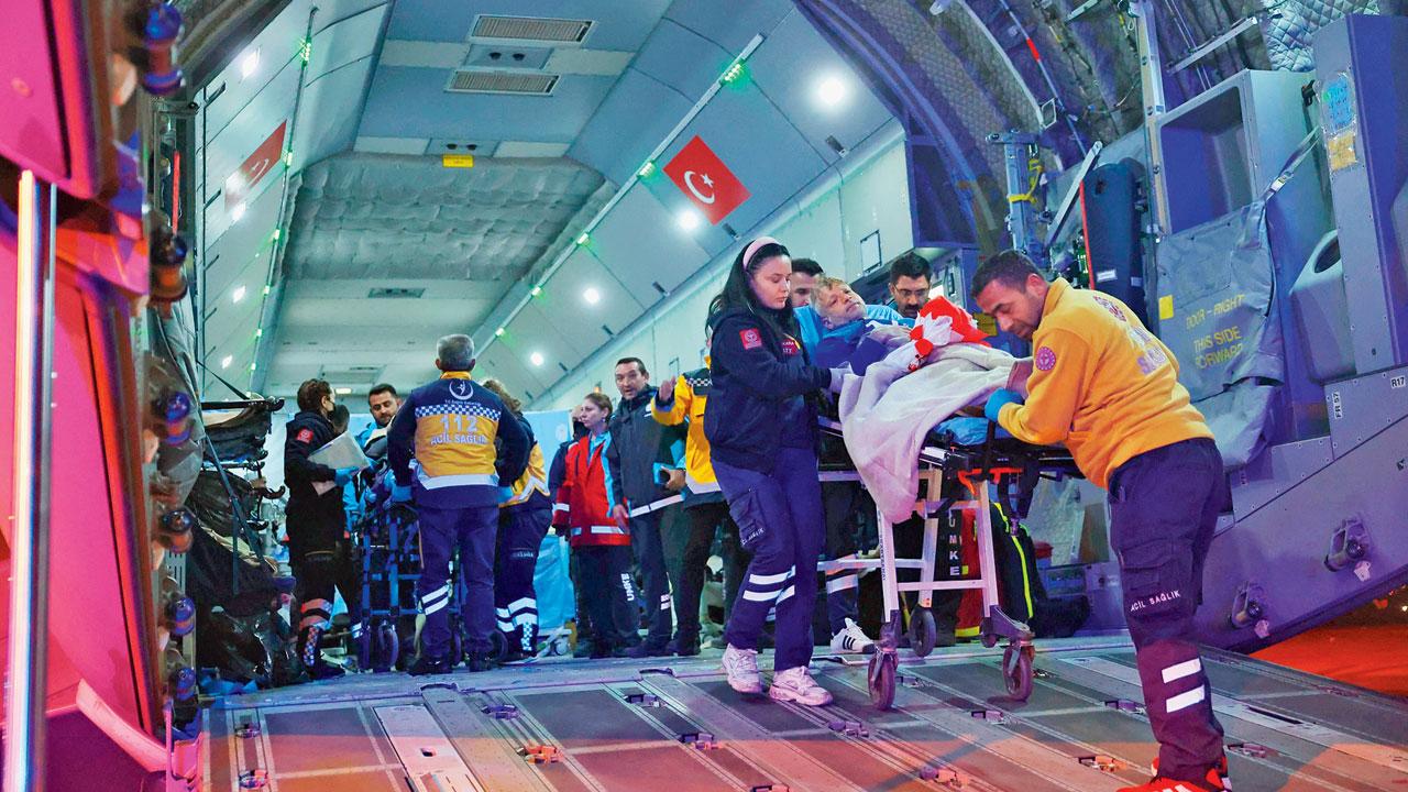Two planes carrying over two dozen Palestinian cancer patients, many of them children, arrive in Turkey. Pic/AP