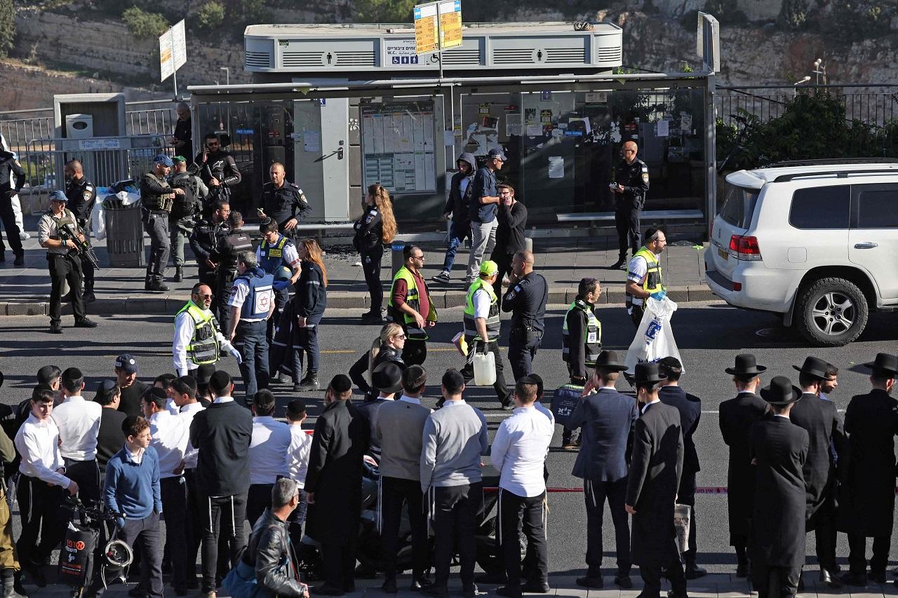 The bus stop was the scene of a deadly bomb attack almost exactly a year ago