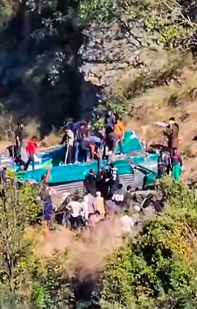 The bus bearing registration number JK02CN-6555 was reportedly carrying around 40 passengers, the officials said