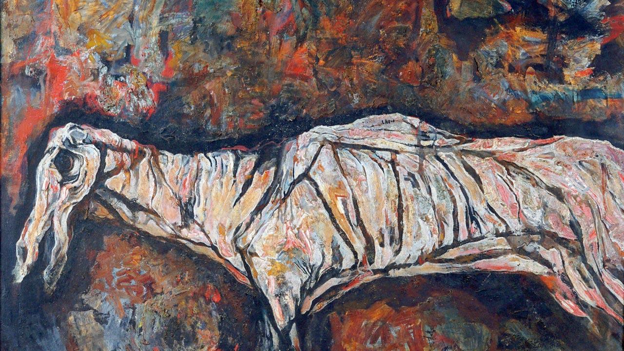 Jogen Chowdhury’s Retired Horse, oil on canvas. Pic Courtesy/Jogen Chowdhury and Gallery Art Exposure