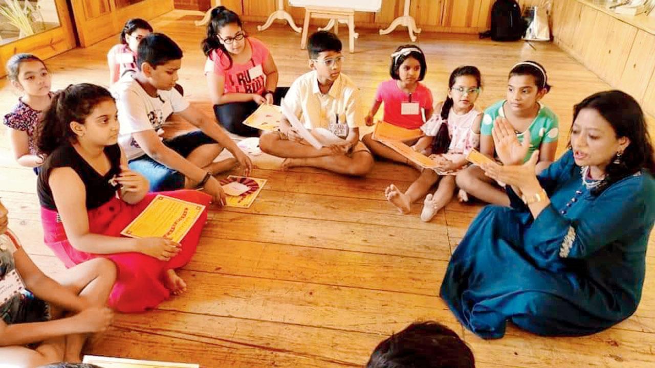 Children at a previous storytelling session conducted by Shailja Shaily 