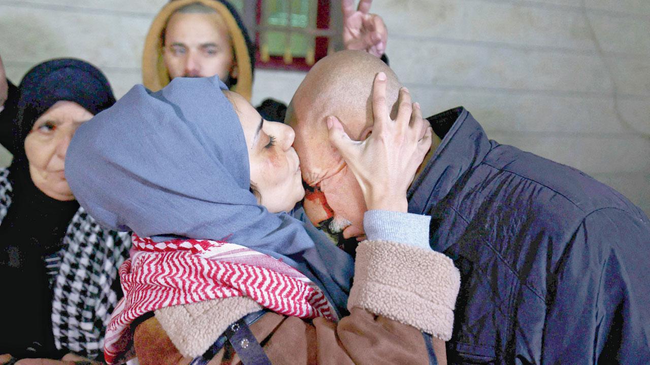 Freed Palestinian prisoner Lamees Abu Arqub (left). Pic/AP