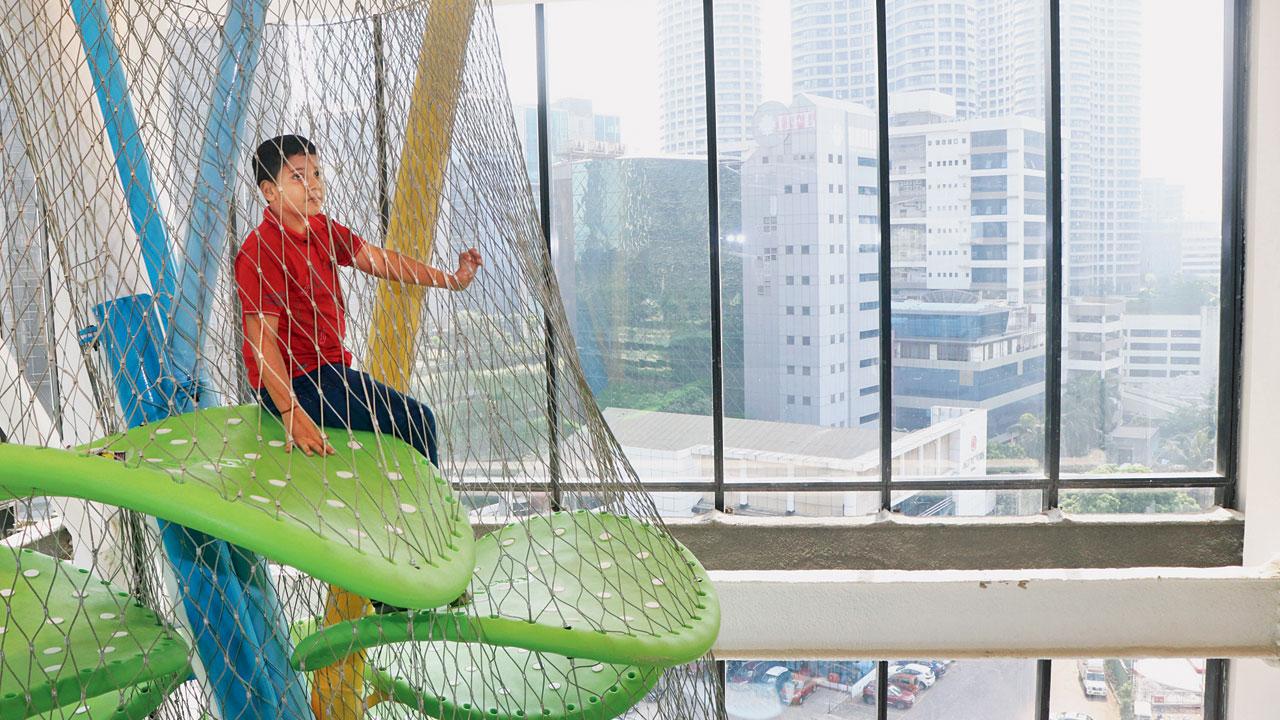 A child tries out one of the activities on offer at the museum