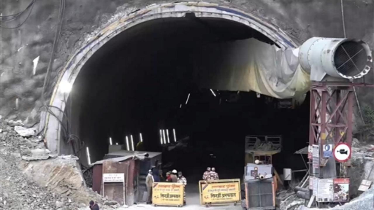 As many as 40 workers are trapped in the tunnel which collapsed after a landslide on Sunday