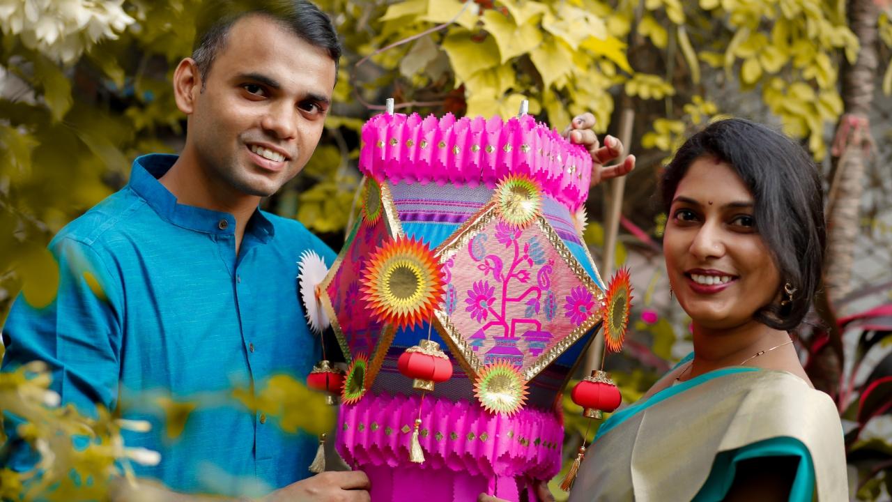 Despite both of them being engaged in professional careers, they prioritise dedicating time to creating traditional lanterns before Diwali. This practice nurtures their artistic creativity