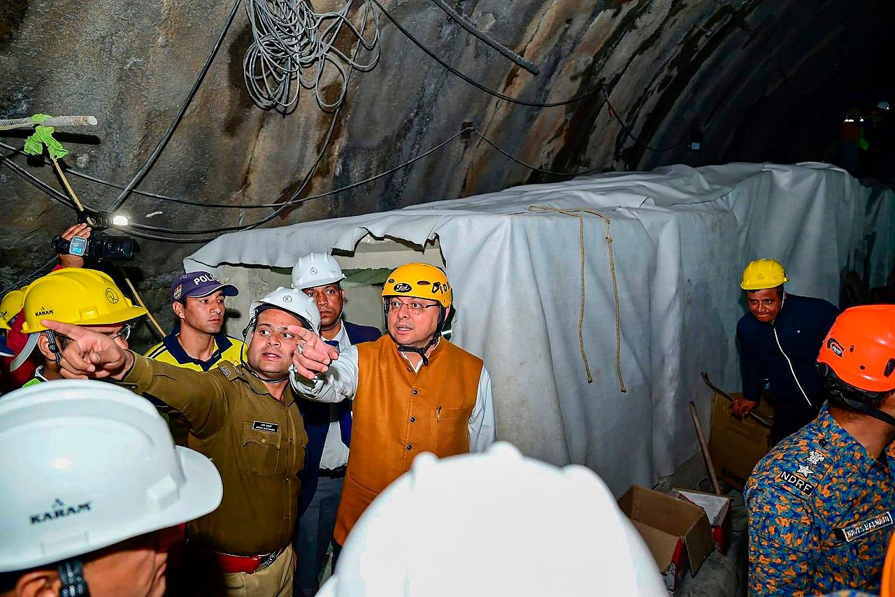 Dhami told the labourers, who are trapped inside the tunnel for 12 days now, that the rescuers have managed to come very close to them