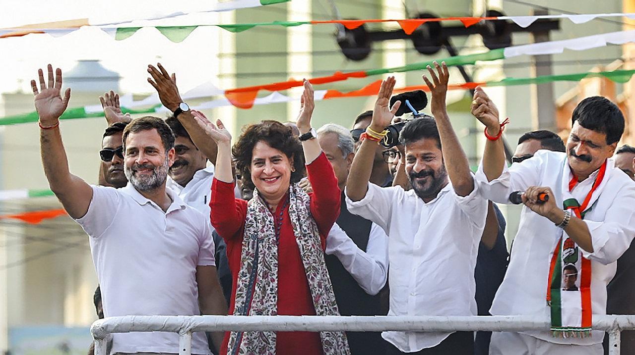 In Photos: Rahul Gandhi, Priyanka Gandhi Vadra hold roadshow in Telangana