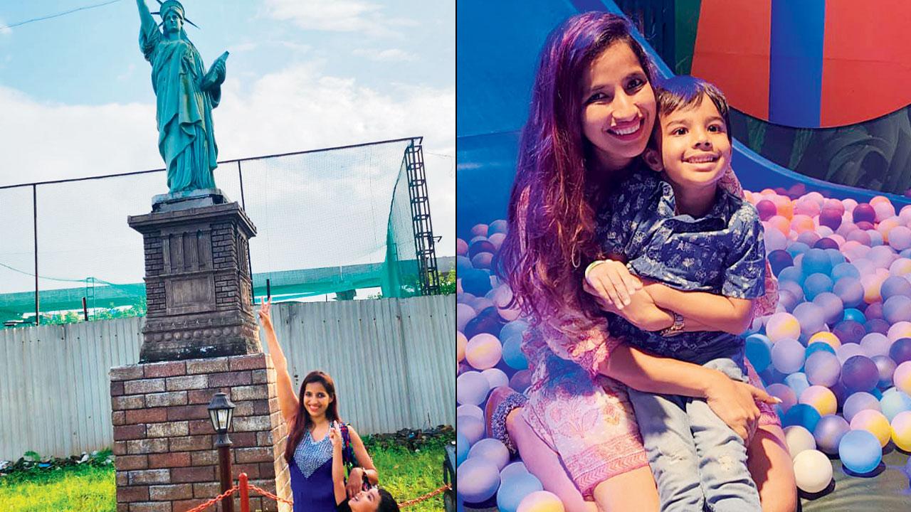 Pooja and Rivaan at the amusement park in Mira Road