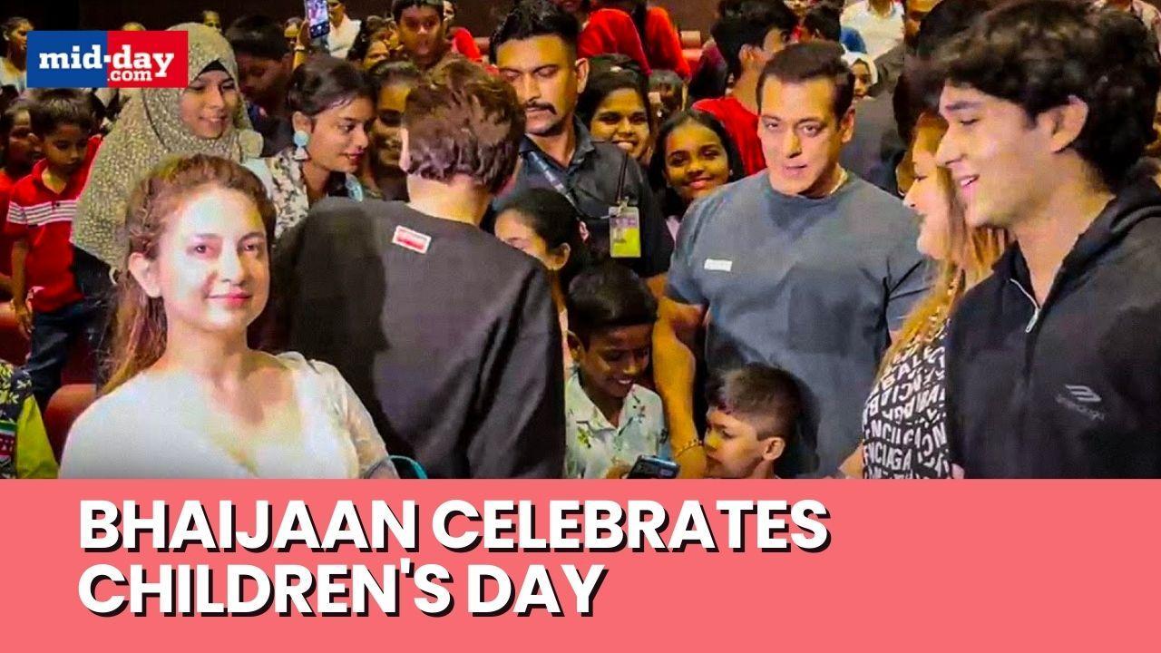 Salman Khan Celebrates Children's Day In Style With little fans in theatre