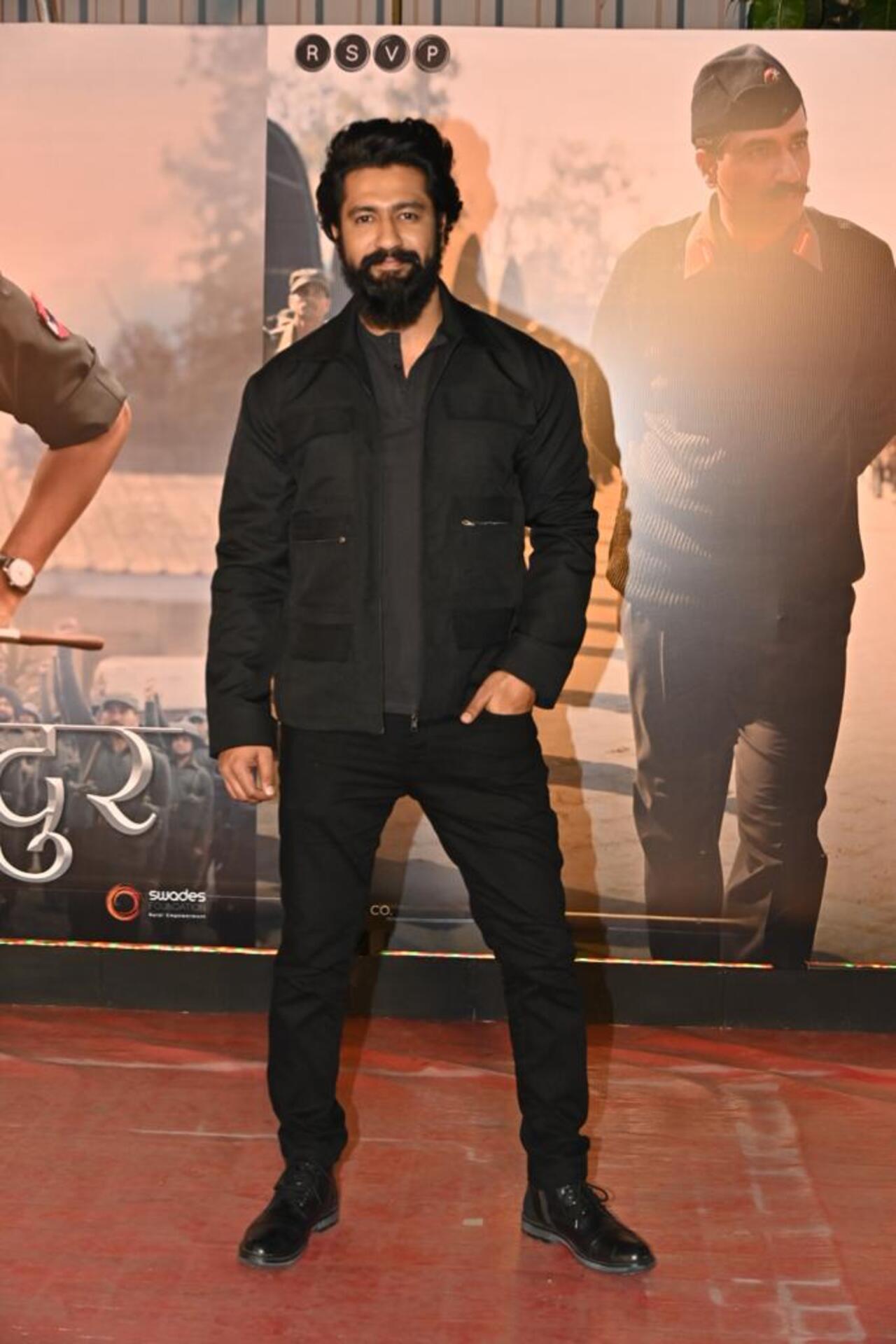 Vicky Kaushal, who plays the titular role in Sam Bahadur, attended the premiere of his film