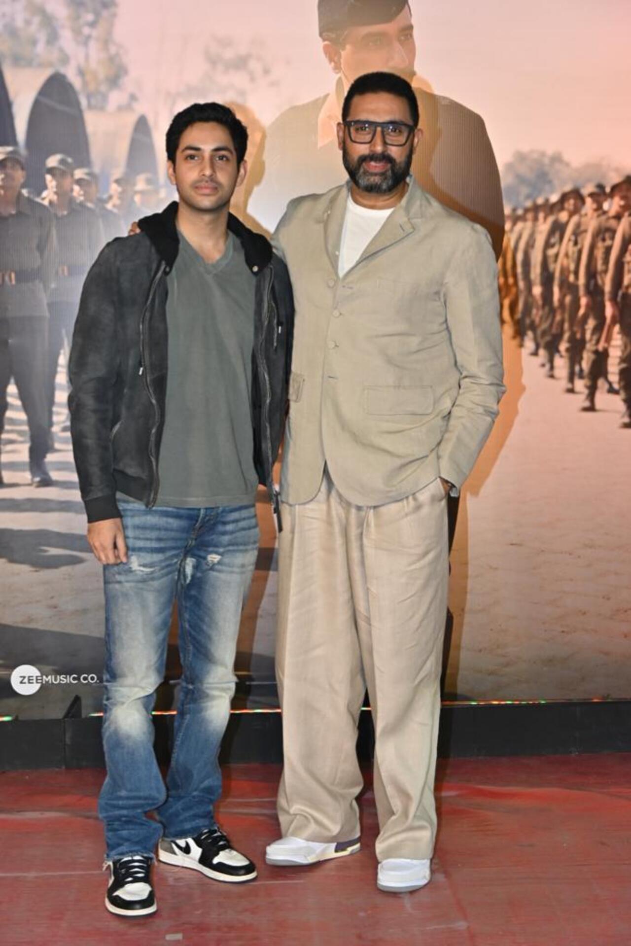 Abhishek Bachchan watched Sam Bahadur at the premiere with his nephew Agastya Nanda