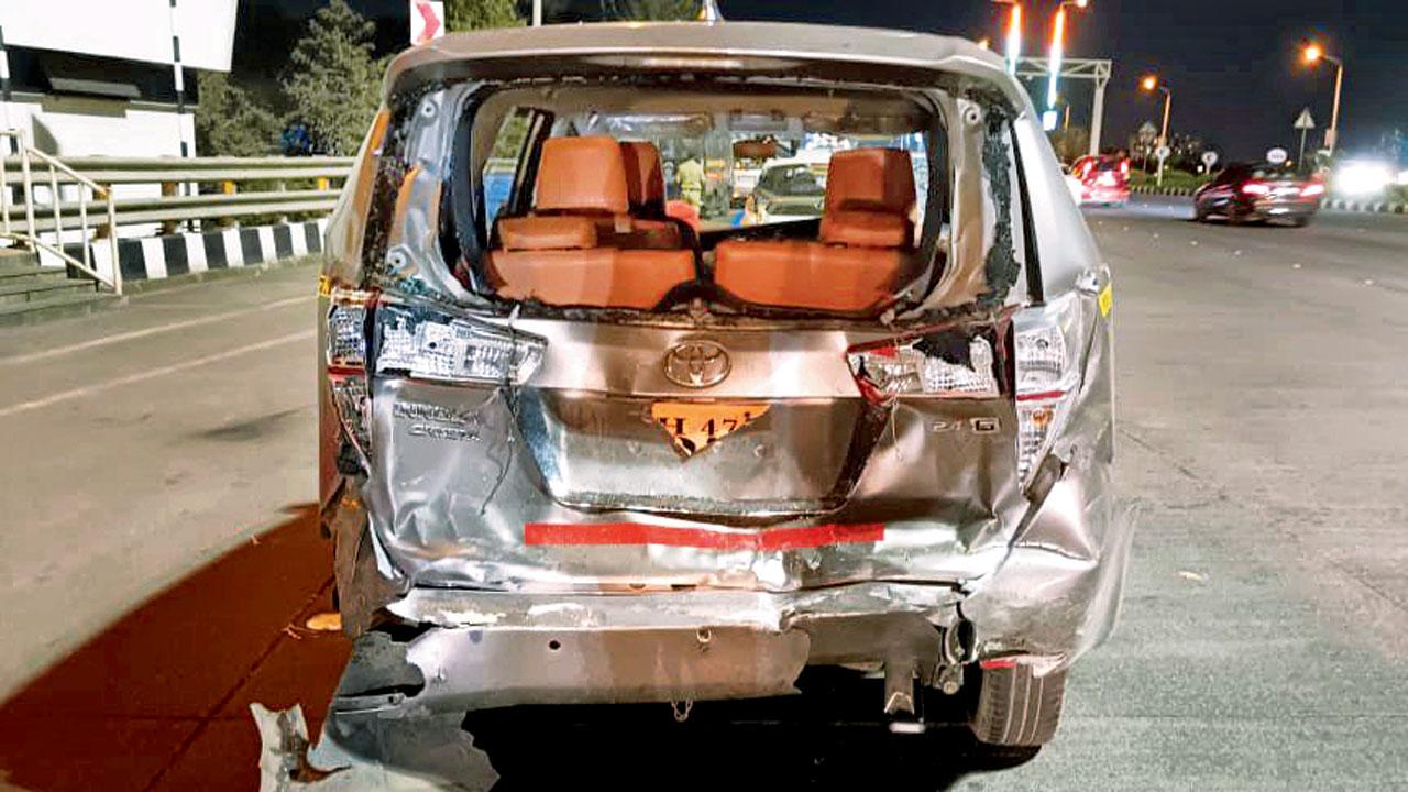 Car dented from behind