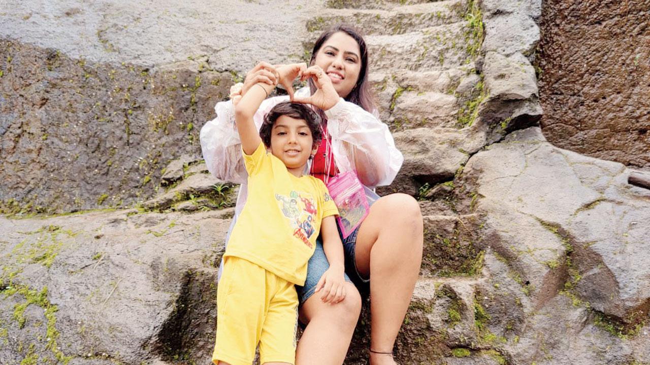 Shabeena and Arham enjoy the outdoors on a trip