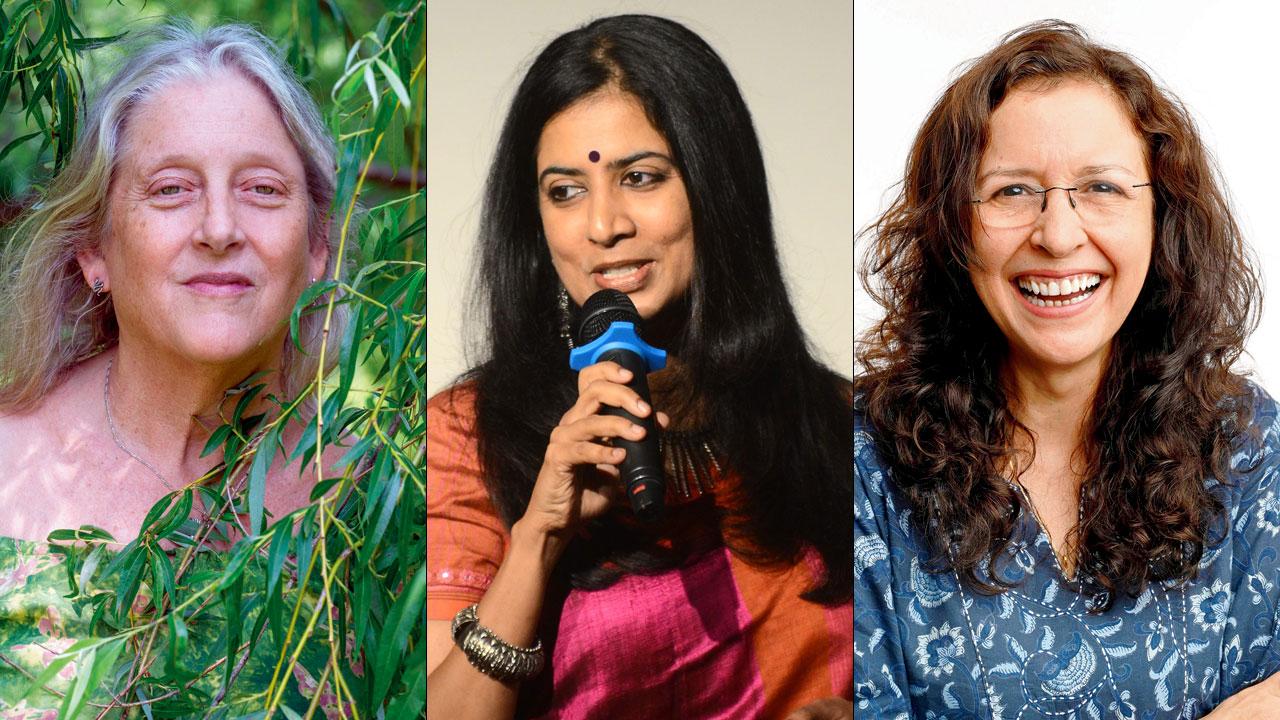 Annie Finch, Arundhathi Subramaniam and Shernaz Patel. Pic Courtesy/Val Schaff