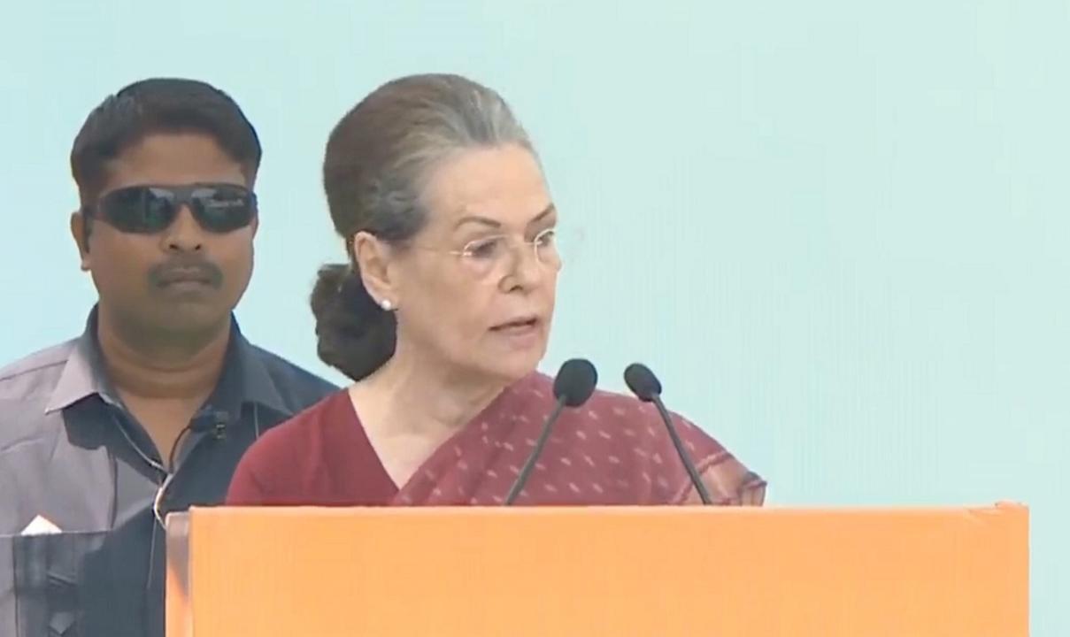 Sonia Gandhi appeals to Telangana voters to bring change in state