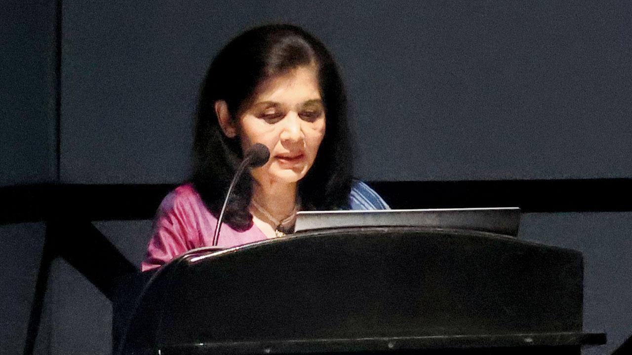 Tasneem Zakaria Mehta delivers the keynote address at the curtain raiser