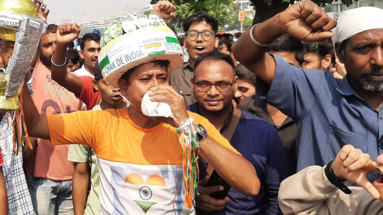 Additionally, a group of fans reached Mumbai for the match from Ayodhya; they took the journey to the city on foot.