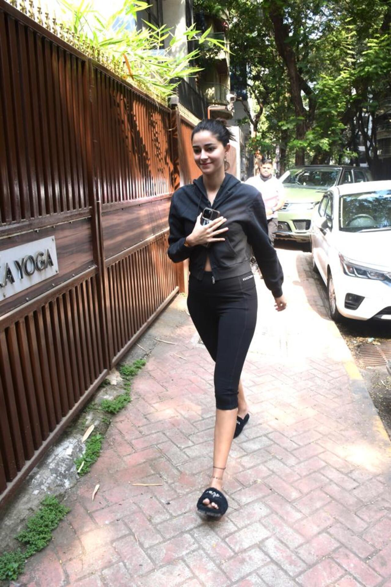 Ananya Panday was clicked at a yoga studio