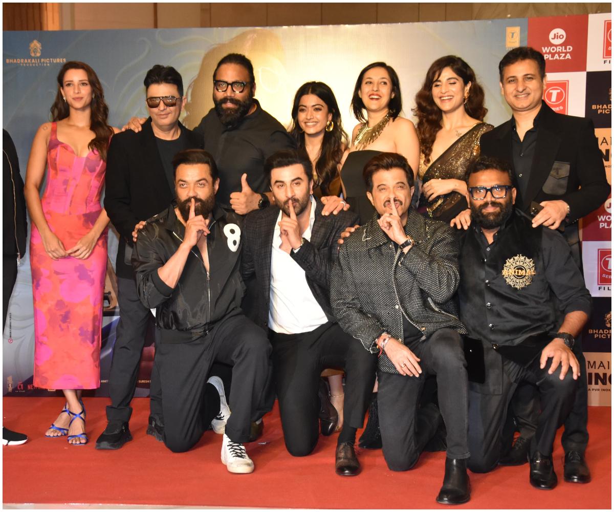 The actors seemed to ape Bobby Deol's gesture from the trailer here