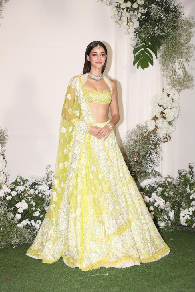 Ananya wore a stunning olive green-coloured lehenga set and left her hair open. The actress, who will grace the Koffee couch for the next episode of Koffee with Karan's 8th season, was looking absolutely breathtaking