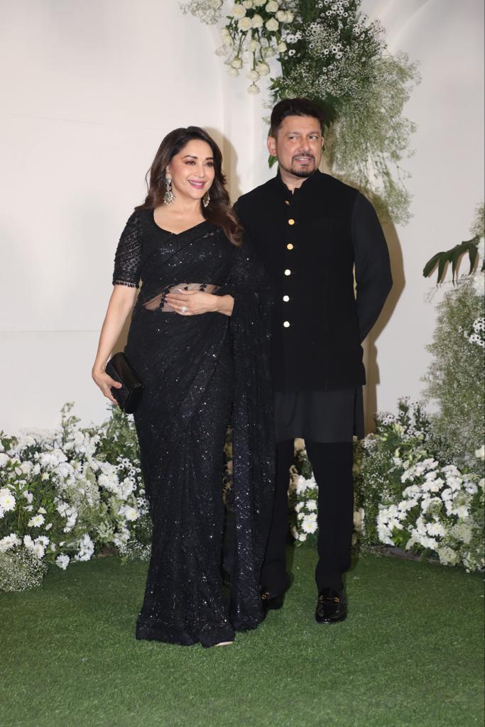 Madhuri Dixit Nene came with her husband. The two wore matching black outfits as they attend the grand bash