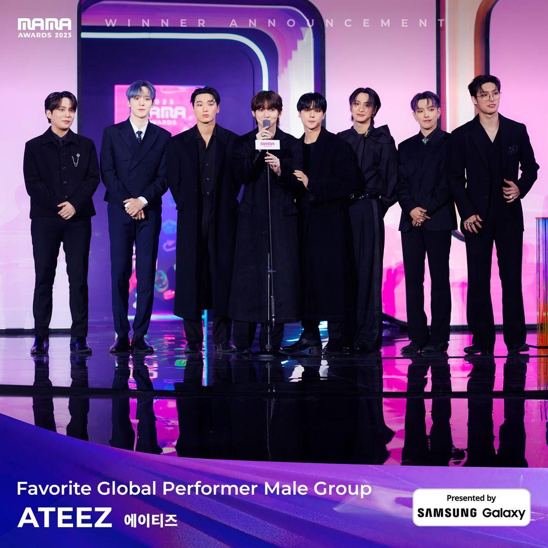 K-pop band ATEEZ emerged as the winner of the Favorite Global Performance (Male Group) award.