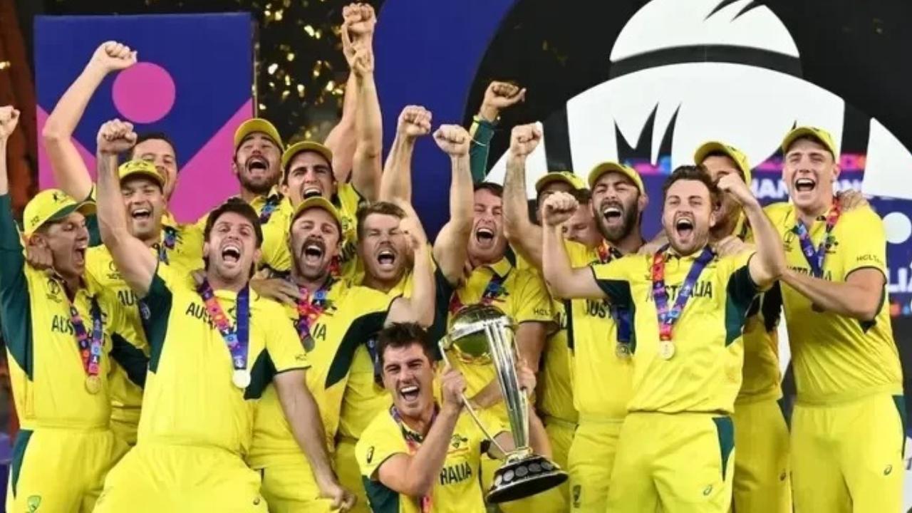 Australia cricket team celebrating after winning the ICC World Cup 2023 title (Pic: AFP)