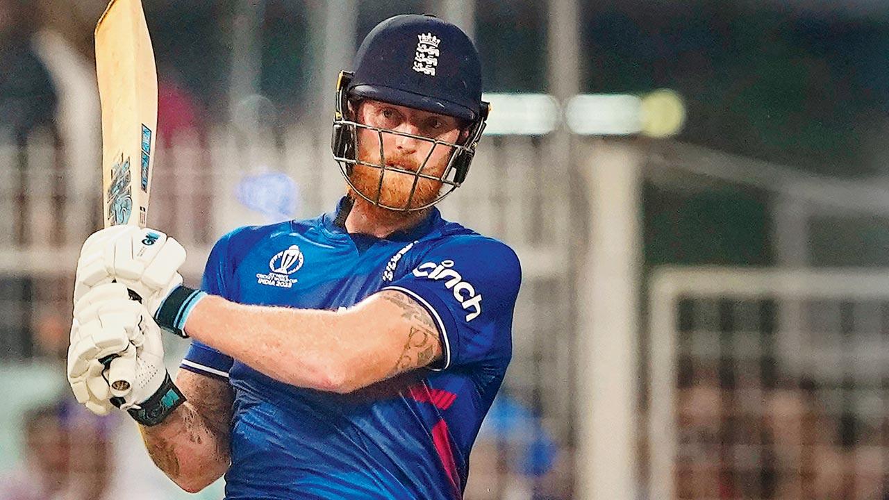 England’s Ben Stokes en route his 84 against Pakistan at the Eden Gardens on Saturday. Pic/PTI