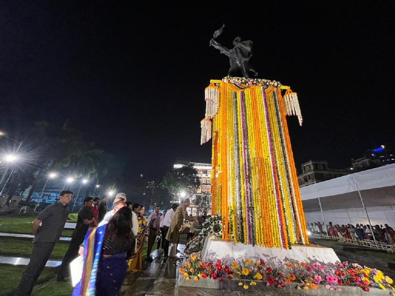 The Hutatma Chowk (Martyrs' Square) memorial in south Mumbai commemorates the 107 persons killed in police firings during the movement for the creation of Maharashtra state in 1955-56