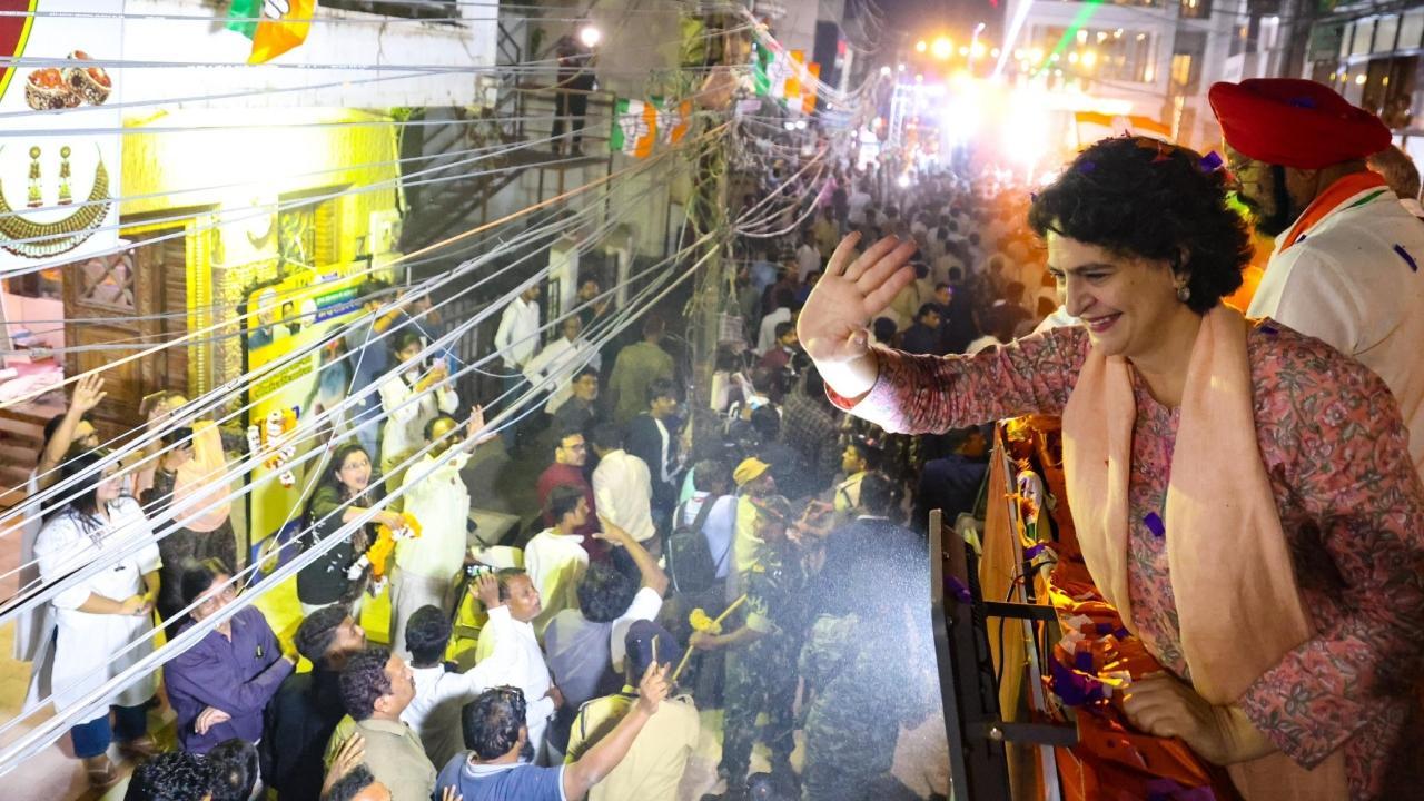 Chhattisgarh Election 2023: Priyanka Gandhi holds roadshow in Raipur