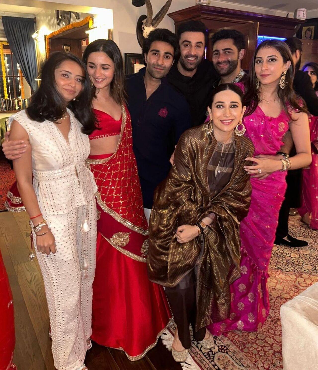 The Kapoor cousins strike a pose at the party