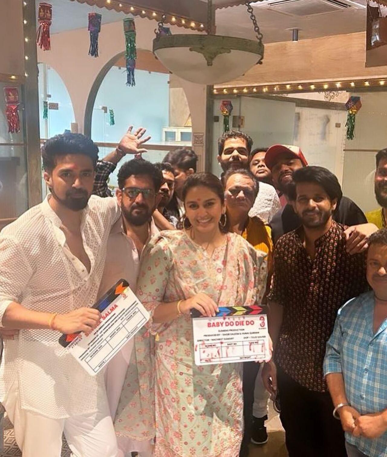 Huma Qureshi and Saqib Saleem pose with their team
