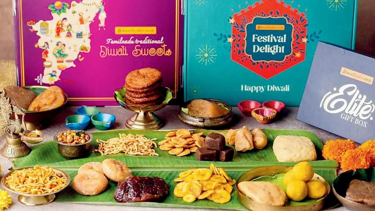 Sweet Kadai is offering Diwali gift boxes containing authentic southern delicacies such as Mysore Pak or heritage dishes like halwa in Tirunelveli, palkova in Srivilliputhur. They also have a range of snacks, candies and chocolates you can choose from.
Sweet KadaiWHERE: Online DeliveryPRICE: Rs 935 onwardsTO ORDER: sweetkadai.com