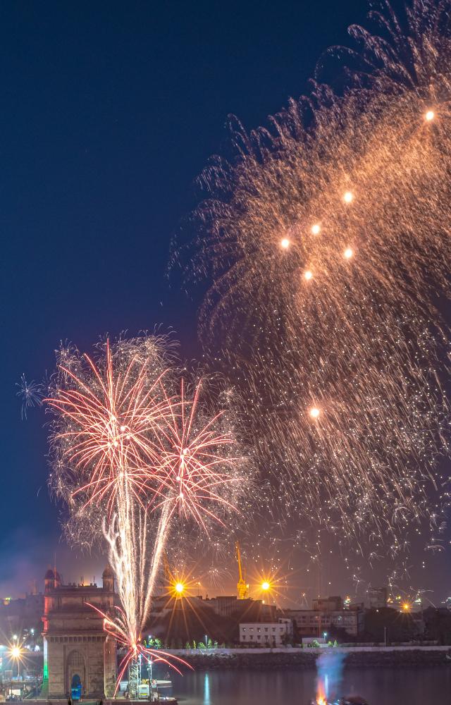 The radiant festivities transform South Bombay into a captivating scene of cultural jubilation and illuminated beauty