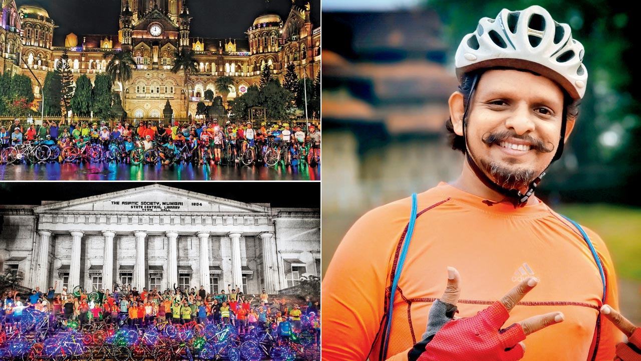 Around 100 participants pose outside CSMT; The Asiatic Society. Pics courtesy/Manjunath Mangalore; Vipin Arumugham