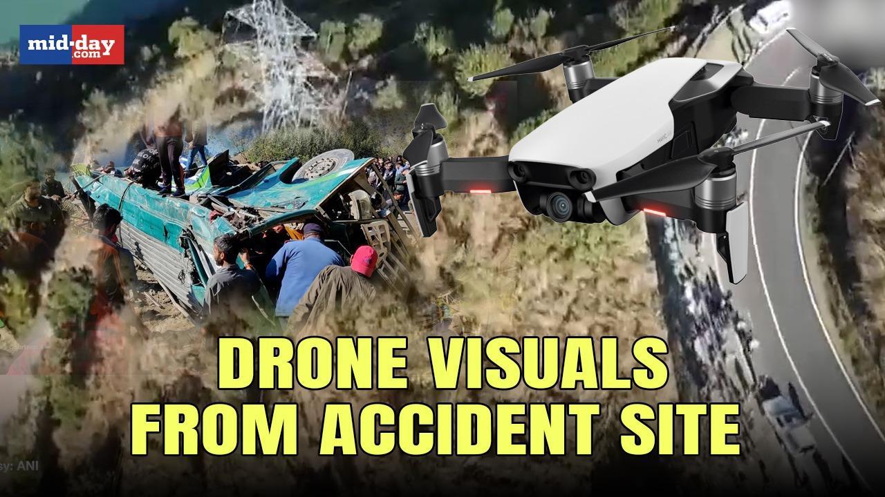 Doda Bus Accident: Drone visuals show the deep gorge into which the bus fell