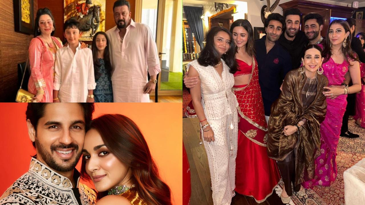 In Pics: Kapoors to Dutts, Bollywood families get together to celebrate Diwali